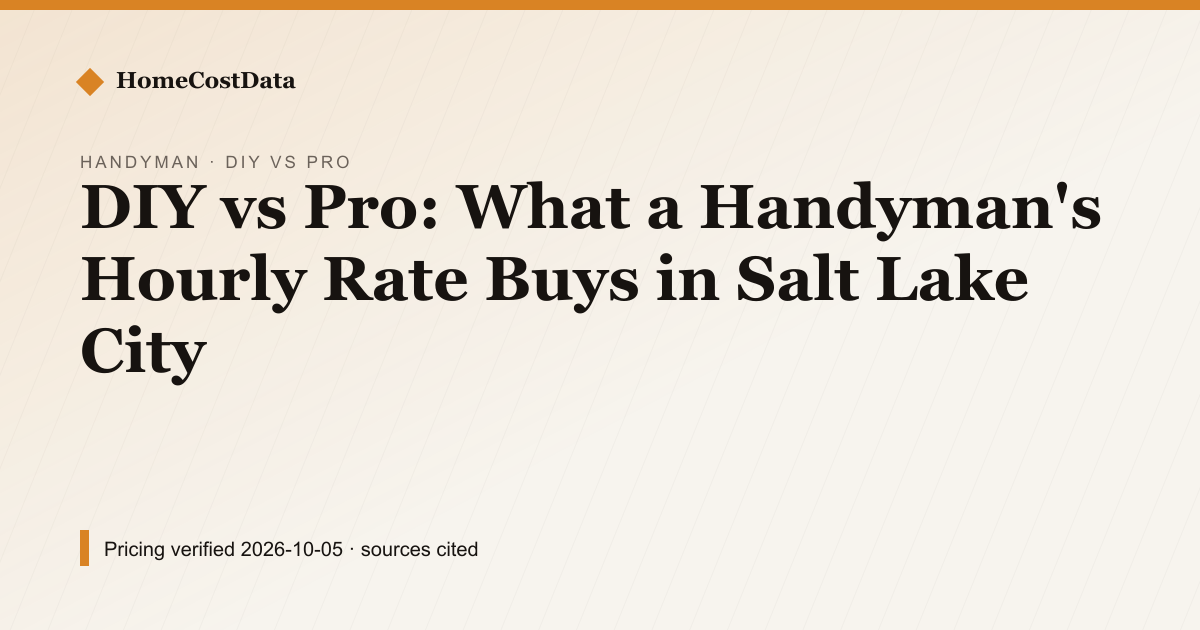 DIY vs Pro: What a Handyman's Hourly Rate Buys in Salt Lake City — DIY vs Pro for handyman & repairs work in Salt Lake City, UT