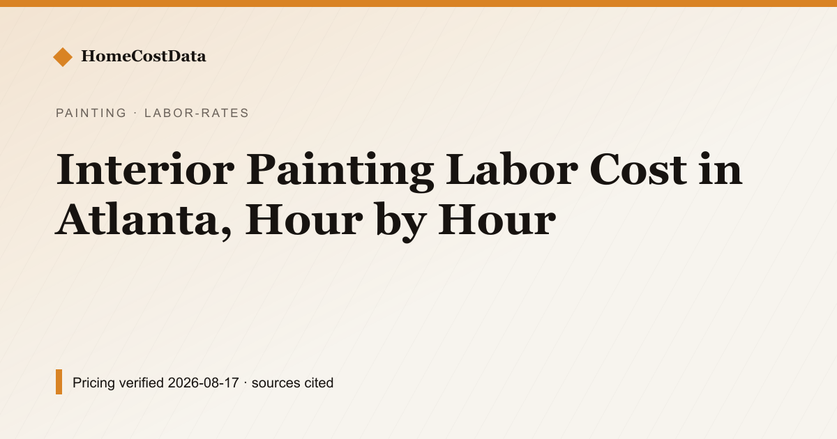 Interior Painting Labor Cost in Atlanta, Hour by Hour — Labor Rates for painting work in Atlanta, GA
