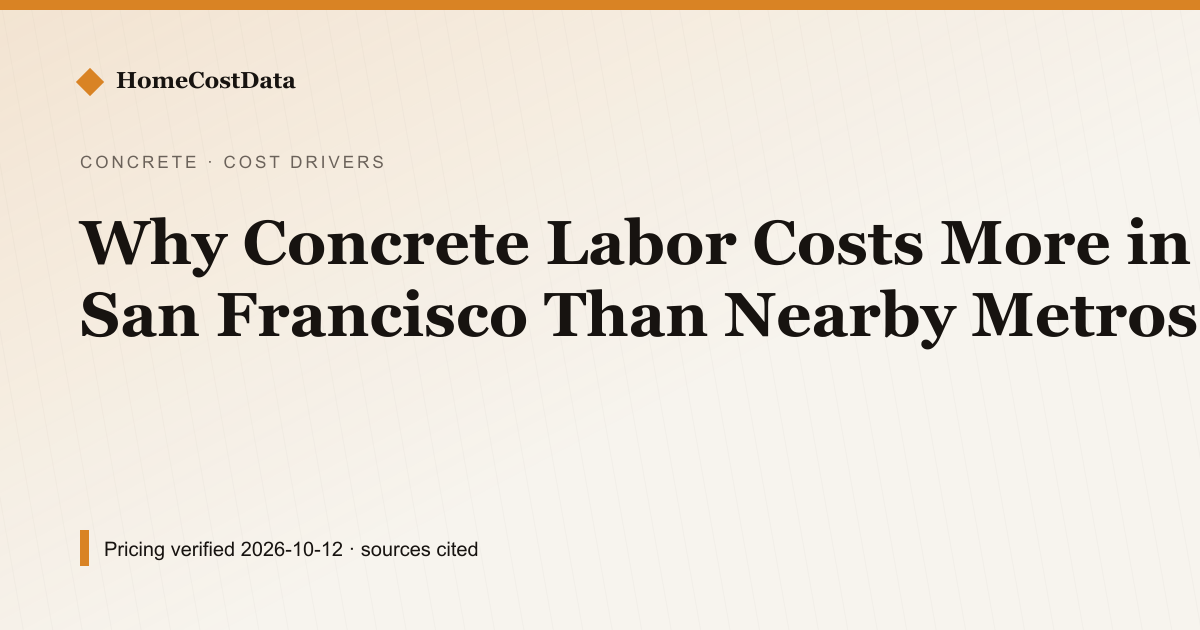 Why Concrete Labor Costs More in San Francisco Than Nearby Metros — What Drives the Price for concrete & masonry work in San Francisco, CA